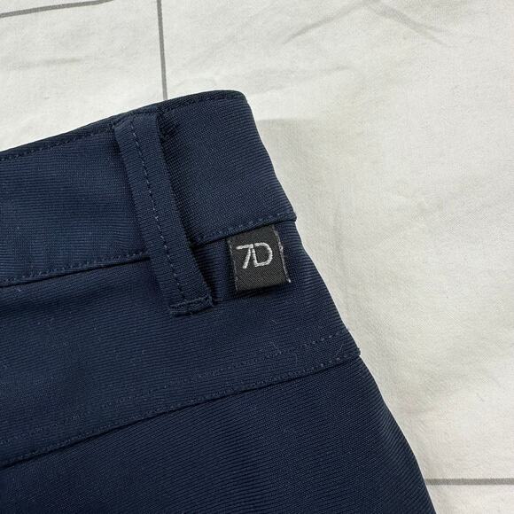 7 Diamonds Pants Mens 38 Navy Blue Performance Chino Slim Fit Stretch Work Golf - Picture 6 of 13